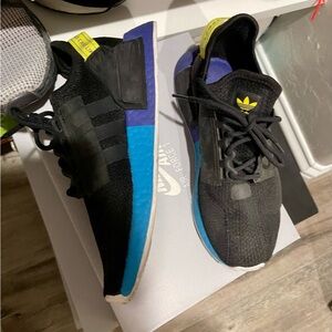 ADIDAS NMD Kids 5, Women’s 6.5 Black, Blue, Purple